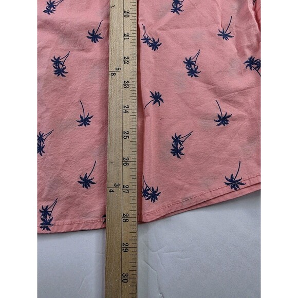 St. John's Bay Mens Short Sleeve No Tuck Palm Print Button Up Shirt NWT L - Picture 4 of 5